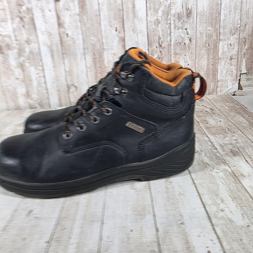 Thorogood Men's Black Leather Waterproof Work Boots Size 9.5 Wide - Picture 2 of 8
